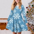 thumbnail image 2 of Gubotare Christmas Dresses for Girls Girls Long Sleeve Dress High Waist Fall Casual Dresses Size 5T 6T(Sky Blue,5-6 Years), 2 of 5