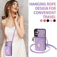 thumbnail image 6 of Feishell Crossbody Wallet Case for Samsung Galaxy S24 FE, PU Leather Lanyard Shoulder Strap Wallet Case with Card Holder, Shockproof Full Protection Flip Kickstand Phone Case, Purple, 6 of 10