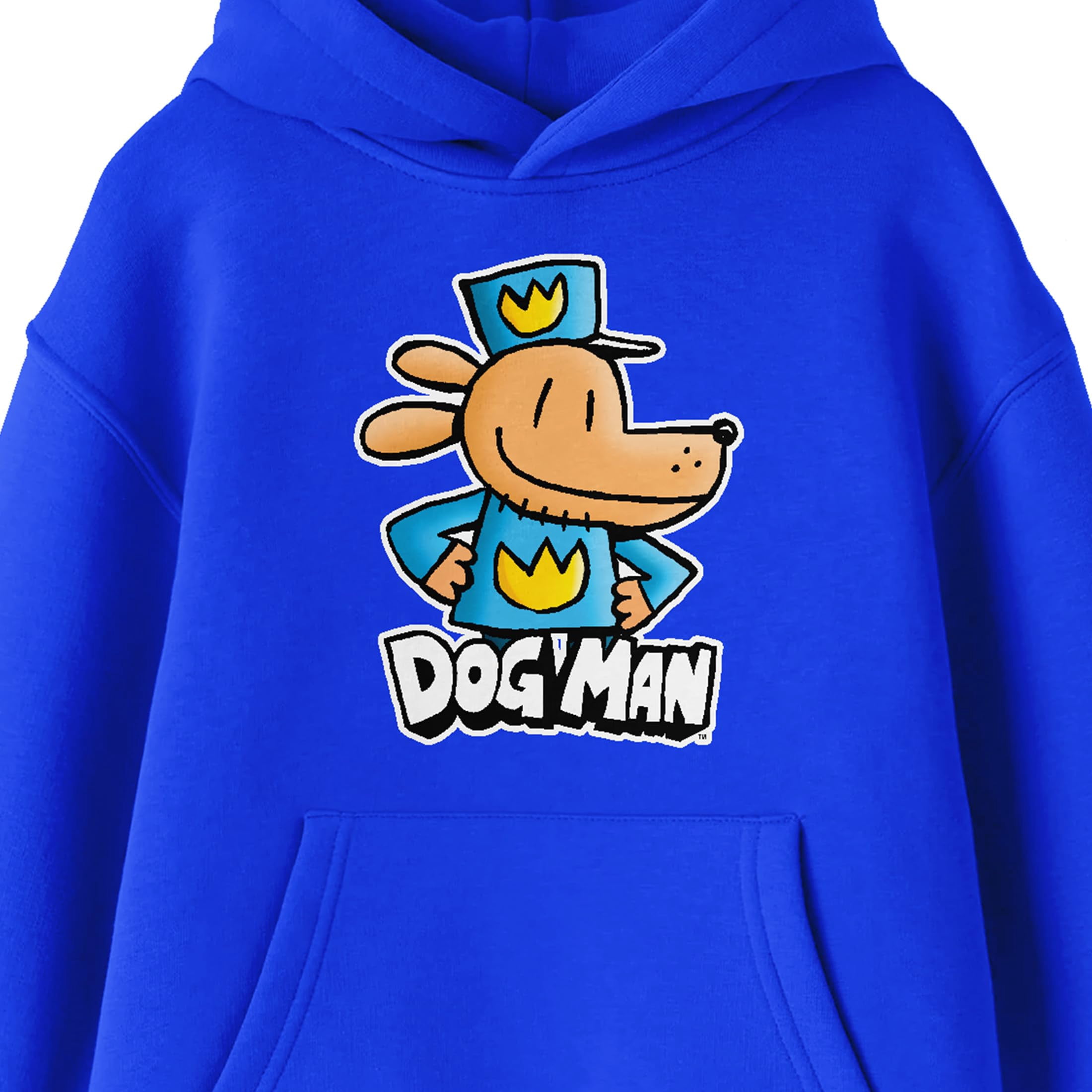 Dog Man Character Posing Youth Royal Blue Long Sleeve Hooded Sweatshirt-Large