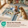 thumbnail image 4 of Design&I 3'x5' Washable Area Rug Low Profile & Durable Daily Traffic Ready Surfboard Print Nautical Stripe Border Vintage Charm Boho Surf Flowing Dynamic for Home Office, Hallway, 4 of 7