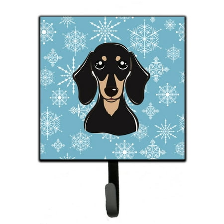 

Carolines Treasures BB1649SH4 Snowflake Smooth Black and Tan Dachshund Leash or Key Holder 7Hx4.25W multicolor
