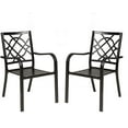 SOLAURA Outdoor Stacking Steel Patio Dining Chairs, Set of 2 Wrought