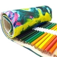 thumbnail image 6 of Wrapables Pencil Roll Organizer, Colored Pencil Wrap Pouch (72 slots), Green Scream, 6 of 9