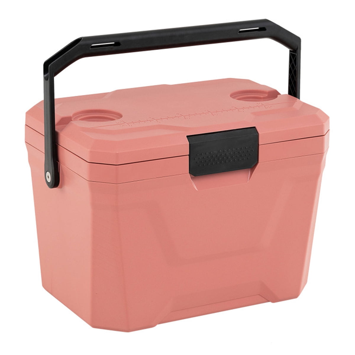 21Qt Portable Cooler Box with 3-Layer Insulation , Hard Shell Ice Chest with 2 Cup Holders,for Outdoor Camping Fishing (Pink)