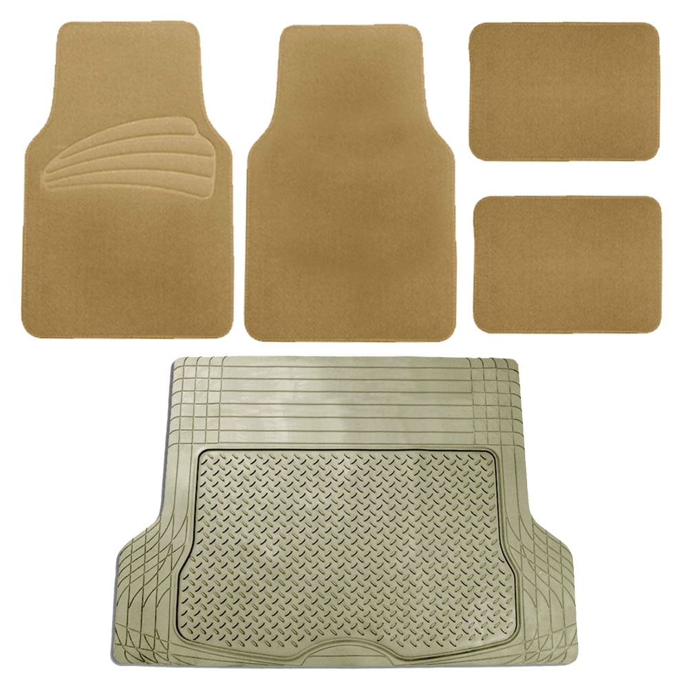 4PC Universal Floor Mats For Auto Car SUV Van All Weather Heavy Duty Beige Set E - Foto 8