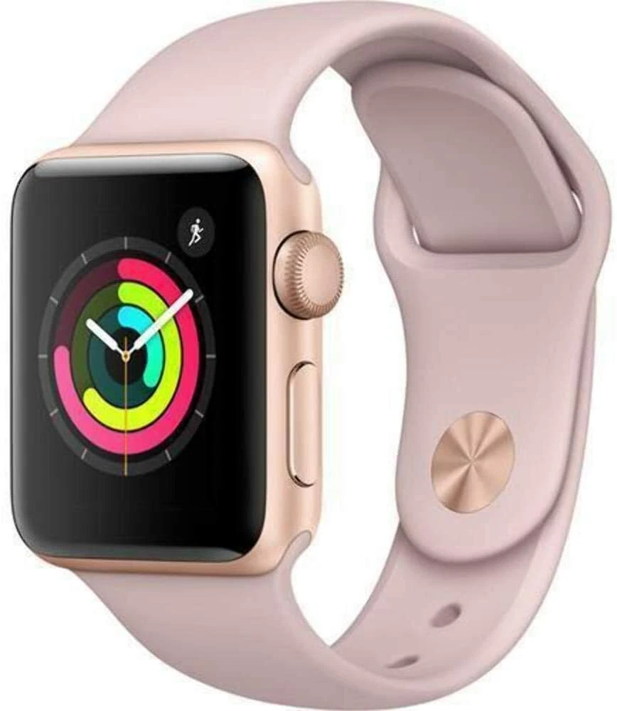 Restored Apple Watch Series 3 (GPS, 38mm) - Gold Aluminum Case - Pink Sand Sport Band (Refurbished)