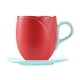 thumbnail image 4 of Taza de café Tulip multifunción con platillo para leche de té con leche (tipo alto rojo), 4 of 6