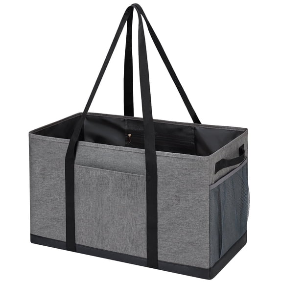 FOUKUS 55L Reusable Grocery Bags Foldable: Extra Large Grocery Tote Bag With Reinforced Bottom, Multi Pocket Grocery Bag Organizer, Collapsible Utility Tote For Car Travel