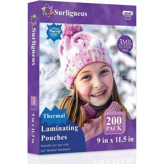 Laminating Sheets 8.5 x 11, 200 Pack Thermal Laminating Pouches 3 mil, Clear Thermal Laminating Plastic Paper Laminator Sheets, Clear Laminate Sheets Fits Letter Sized Paper (8.9 in. × 11.4 in.).