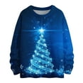 thumbnail image 3 of Girls Christmas Tree Graphic Sweatshirt Long Sleeve Pullover Casual Holiday Lightweight Crewneck Top, 3 of 5