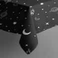 thumbnail image 3 of Black White Star Moon Planet Comet Pattern Rectangle Tablecloth 60"x84",Waterproof Polyester Rectangle Table Cloth, Wipeable Spillproof Polyester Tablecloth for Dining, Camping, Indoor and Outdoor, 3 of 5