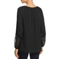 thumbnail image 2 of Love Scarlett Lace Sleeve Peasant Top (Black, L), 2 of 5