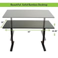 thumbnail image 4 of Uncaged Ergonomics (RUBBK) Rise Up Electric Height Adjustable Sit/Stand Desk, with Real Bamboo Desktop, Memory, Dual Motors (Black Bamboo Top/Black Frame), 4 of 5