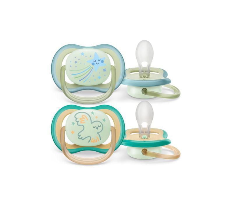 Philips Avent Ultra Air Pacifier 0-6m, smiling star / owl, 2 pack, SCF376/18, Avent Ultra Air Pacifier 0-6m smiling star/owl 2pk