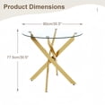thumbnail image 4 of Atumcto 35.5" Round Tempered Glass Dining Table, Modern Kitchen Table with Gold Metal Legs for Small Spaces, Clear/Gold, 4 of 9