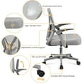 thumbnail image 4 of REKHH Desk Chair Mesh Computer Office Chair with Wheels Ergonomic Height Adjustable Swivel Flip-up Arms and Lumbar Support, Grey, 4 of 10