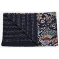 thumbnail image 3 of Indian Hand Stitched Pure Cotton Mukut Print Kantha Quilt Kantha Blanket, 3 of 5