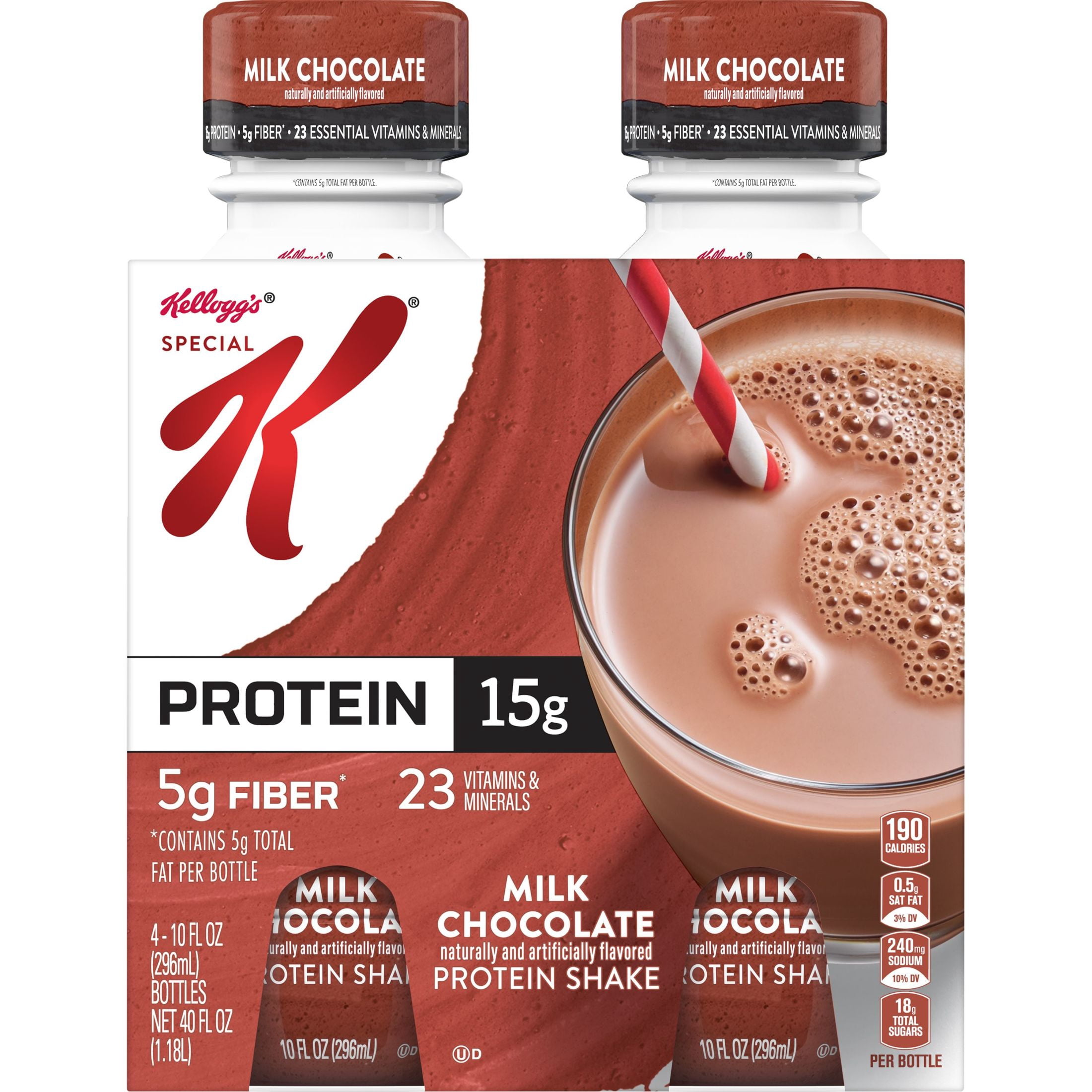 Kellogg's Special K Milk Chocolate Protein Shakes, Gluten Free, 40 oz, 4 Count