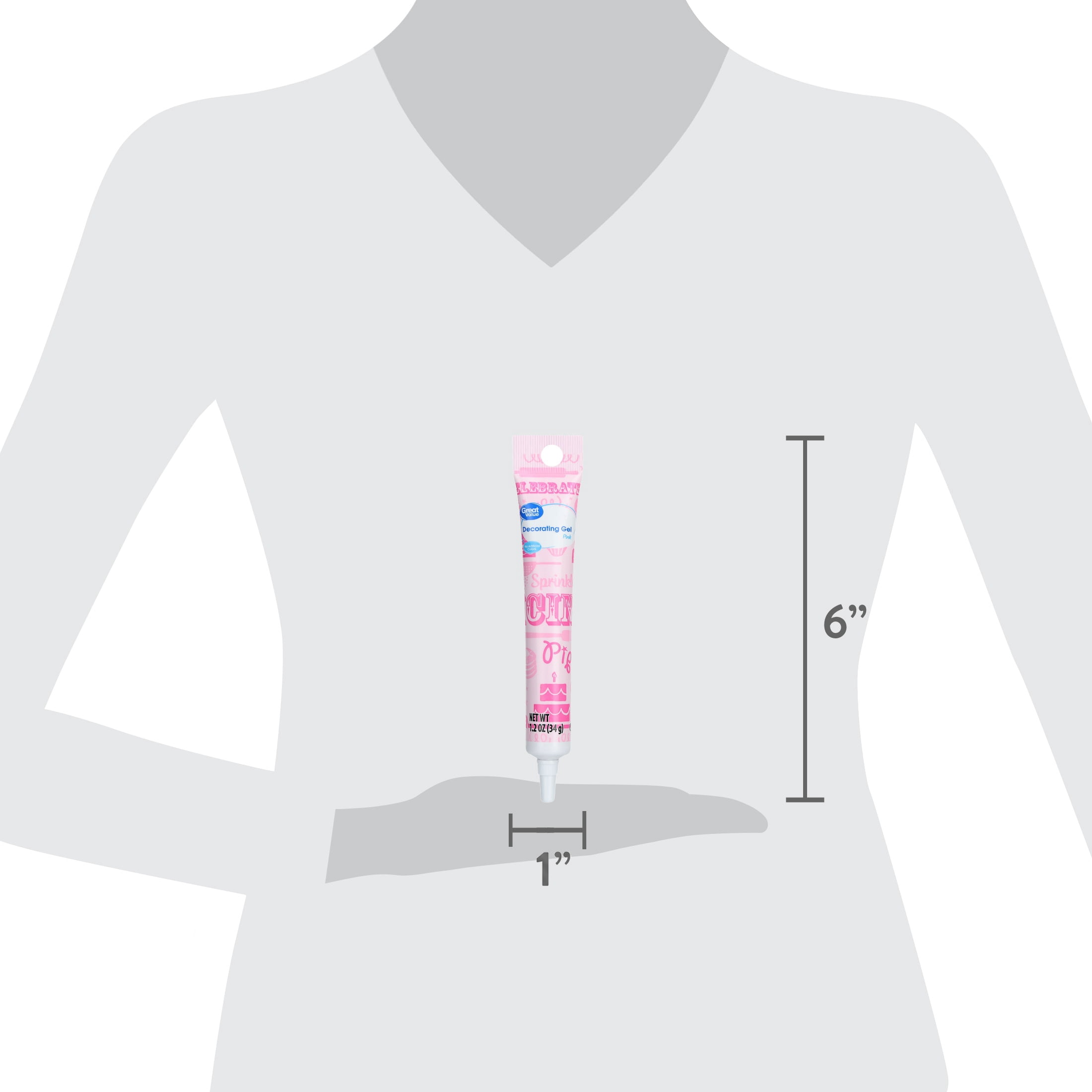 Great Value Decorating Gel, Pink, 1.2 oz