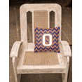 thumbnail image 2 of Letter O Chevron Blue and Orange #3 Fabric Decorative Pillow, 2 of 2