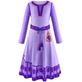 thumbnail image 3 of Vestido de la película Disney Wish Asha para niñas, disfraz de princesa Asha, vestidos largos morados, trajes de Halloween, regalo de cumpleaños para niños, 3 of 5