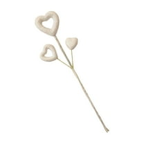 ZHANQUNE Glitter Heart Picks, 6 Pcs Valentine‘s Day Puffy Hearts on Sticks, Sparkly Decor for Wedding Bouquet Table Centerpiece Vase Craft Decorations