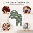 thumbnail image 7 of Wukai Deer And Flowers Print Women's Pajama Set,PJ Set,Lounge Sets For Women Soft Long Sleeve Sleepwear Comfort and Style-X-Large, 7 of 7