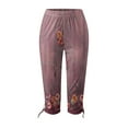 thumbnail image 4 of Pantalons Cargo Décontractés pour Femmes par Generic TG Noir Uni Capris Décontractés, Cordon de Serrage, Raccourcis, Légers, 1 Unité, 4 of 5