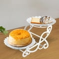 thumbnail image 5 of 2 Tiers Cake Stand, Decoration Snack Display Tray Removable Ornaments Display Rack Cupcake Stand for Restaurant Wedding Party Banquet Round, 5 of 7