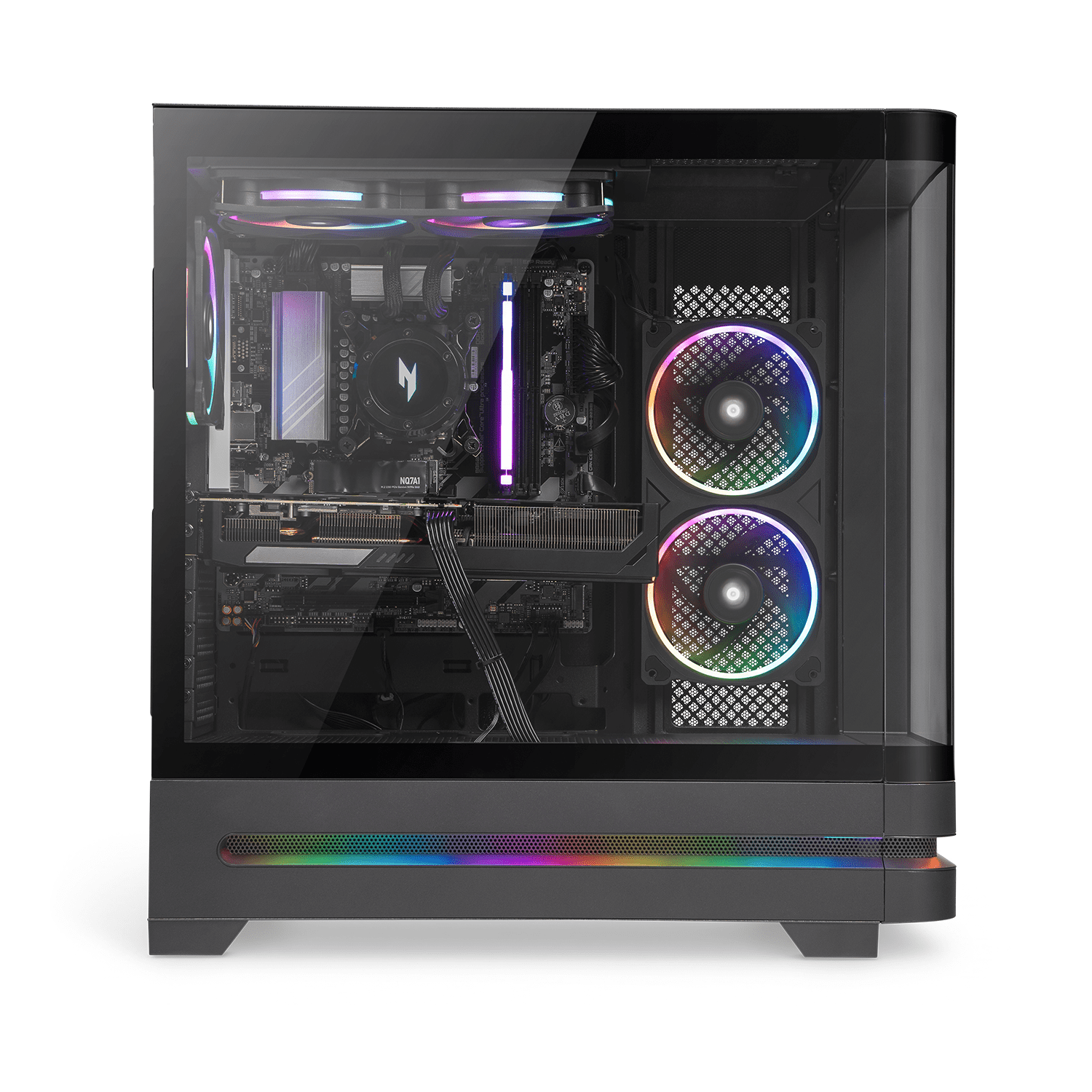 Acer Nitro 85 Gaming Desktop Liquid Cooled, AMD Ryzen 7 7800X3D, NVIDIA GeForce RTX 5070 with 988 AI TOPS & 12GB GDDR7 Video Memory, 16GB DDR5 RAM, 1TB PCIe 4.0 NVMe SSD, N85-100-UW38, Black, New