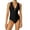 Black, variant on Bathing Suit Women One Piece Tummy Control Swimsuit Women Women's Ruffled Swimsuit V Neck Lace Up