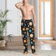 thumbnail image 2 of Balery Planets In Deep Space Pantalones de pijama para hombre, pijama ultraligero, pantalón de descanso-Medium, 2 of 6