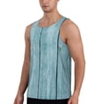 thumbnail image 2 of KLL Turquoise Wooden1 Print Men's Muscle Gym Workout Stringer Tank Tops Bodybuilding Fitness T-Shirts Tank Tops Men-XX-Large, 2 of 7