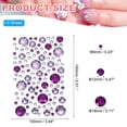 thumbnail image 2 of Uxcell Self-Adhesive Rhinestone Stickers, Face Stones Jewel Stickers Crystal Circle Embellishment Sheet Purple, 2 of 7