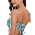 thumbnail image 6 of RELLECIGA Women’s Strapless Bikini Top Tie Back Lace Up Bandeau Bikini Swimsuits for Women Floral Bathing Suit Top Only, 6 of 7