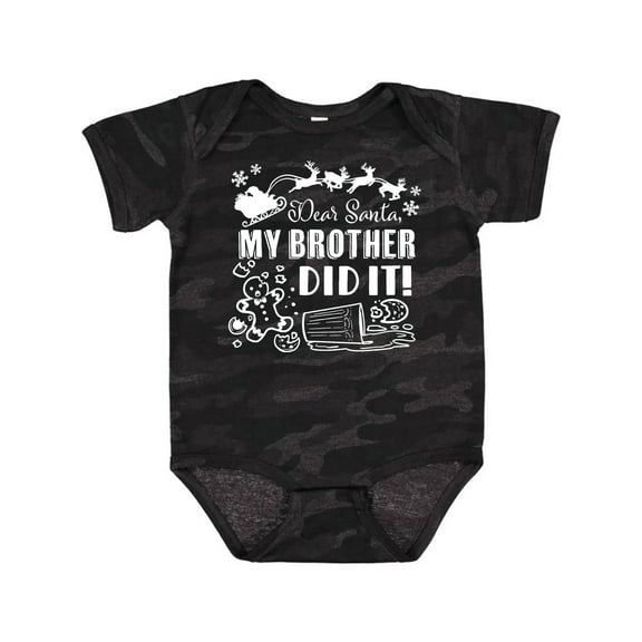Inktastic Dear Santa, My Brother Did It Funny Christmas Boys or Girls Baby Bodysuit