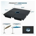 thumbnail image 4 of Patio Umbrella Base Stand - 4-Piece Offset Cantilever Weight Plates - Sand Filled for Stability - Square Design - Weather Resistant PP Plastic, 4 of 8