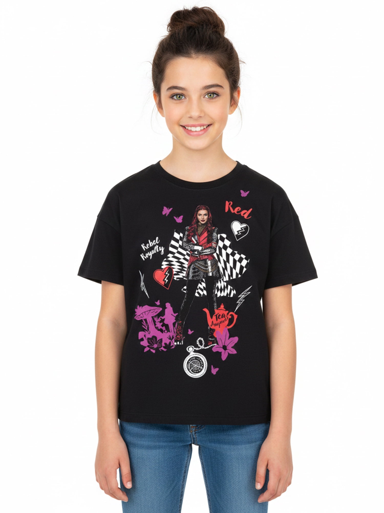Disney Descendants Girls' Graphic Tee with Short Sleeves, Sizes 4-16