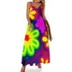thumbnail image 1 of Vestido sin mangas con póster moderno de flores de neón estilo años 60, vestidos de moda para mujer, vestidos de noche para mujer, vestidos para mujer, 1 of 7