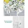 thumbnail image 3 of Summer Lemon Tie Up Curtains for Windows 45 Inch Length Balloon Curtains Kitchen Adjustable Balloon Window Shade Spring Floral Eucalyptus Leaves Botanical Tie Up Bathroom Curtain Window 52"x45", 3 of 6