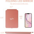 thumbnail image 6 of LED Foldable Travel Makeup Mirror - 5x7 inches 3 Colors Light Modes USB Rechargeable Touch Screen, Portable Tabletop Cosmetic for Travel, Cosmetic, Office (Rose Gold), 6 of 6