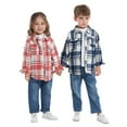 thumbnail image 4 of Boys Plaid Shirts Size 10-12 Toddler Boys Girls Shirt Coat Jacket Plaid Long Sleeve Kids Lapel Button Tops Outwear Z0A-Pink, 4-5 Years, 4 of 5
