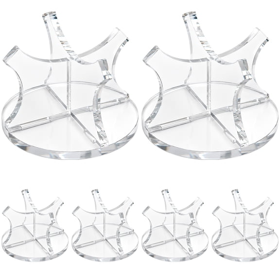 6 PCS Acrylic Baseball Display Stands, Clear Acrylic Ball Holder for Golf Baseball Softball Tennis, Crystal Clear Holder for Showcasing Sports Balls, Compact and Stylish