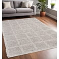 thumbnail image 3 of HomeRoots 511412 2 x 3 ft. Ivory Gray & Black Wool Plaid Hand Woven Stain Resistant Rectangle Area Rug, 3 of 7