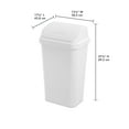 thumbnail image 4 of Sterilite 13 Gal. Swing Top Wastebasket Plastic, White, Set of 4, 4 of 9