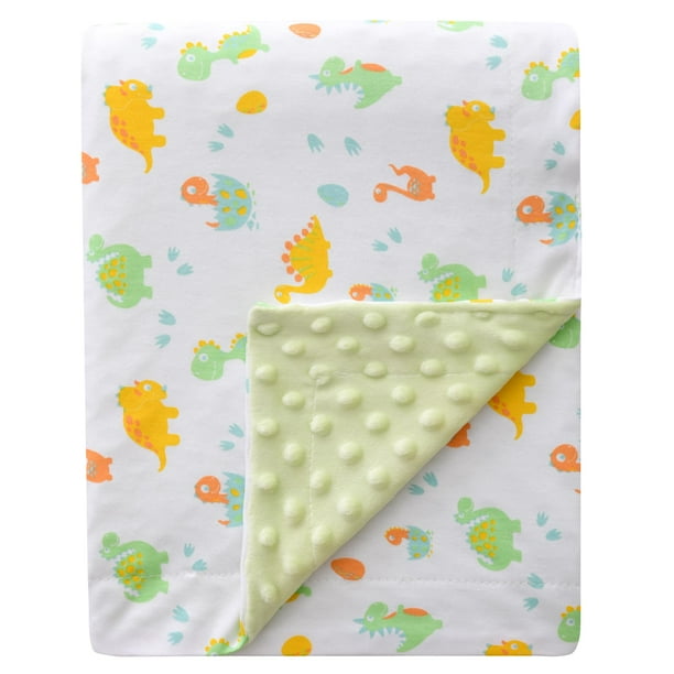 Manta para bebé Gina Era, 76 x 102 cm, suave, doble capa, diseño de dinosaurio