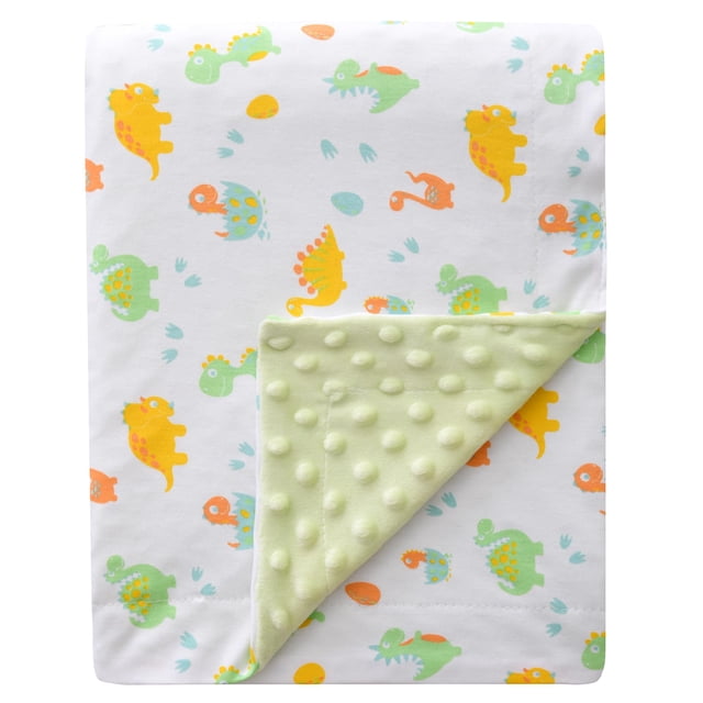 Manta para bebé Gina Era, 76 x 102 cm, suave, doble capa, diseño de dinosaurio