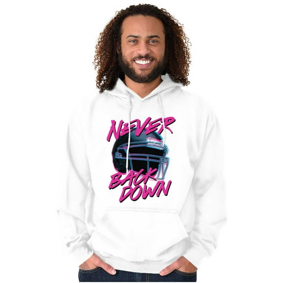 Football Jock Helmet Never Back Down Hoodie Hooded Sweatshirt Men Brisco Brands S