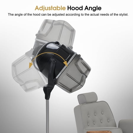 BarberPub Adjustable Bonnet Hood Hair Dryer with Wheel