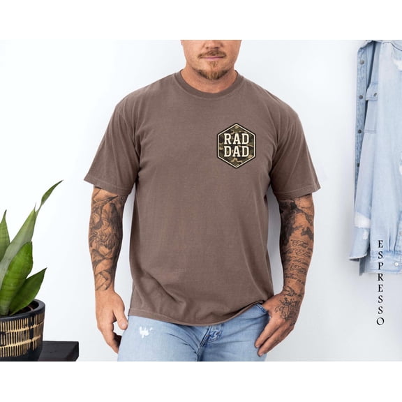 Rad Dad Camo Shirt, Cool Dad T-Shirt for Father’s Day, Camouflage Patch Dad Tee, Trendy Dad, Outdoorsy Dad Shirt All Size S-5Xl
